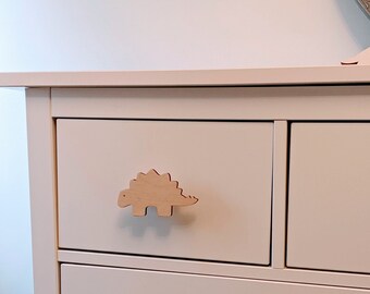 Stegosaurus Kids Dresser Knobs, Dino Wooden Drawer Pulls, Dinosaur furniture Handles, Bathroom Dino Theme Room, Dinosaur Cabinet, Dino Knobs