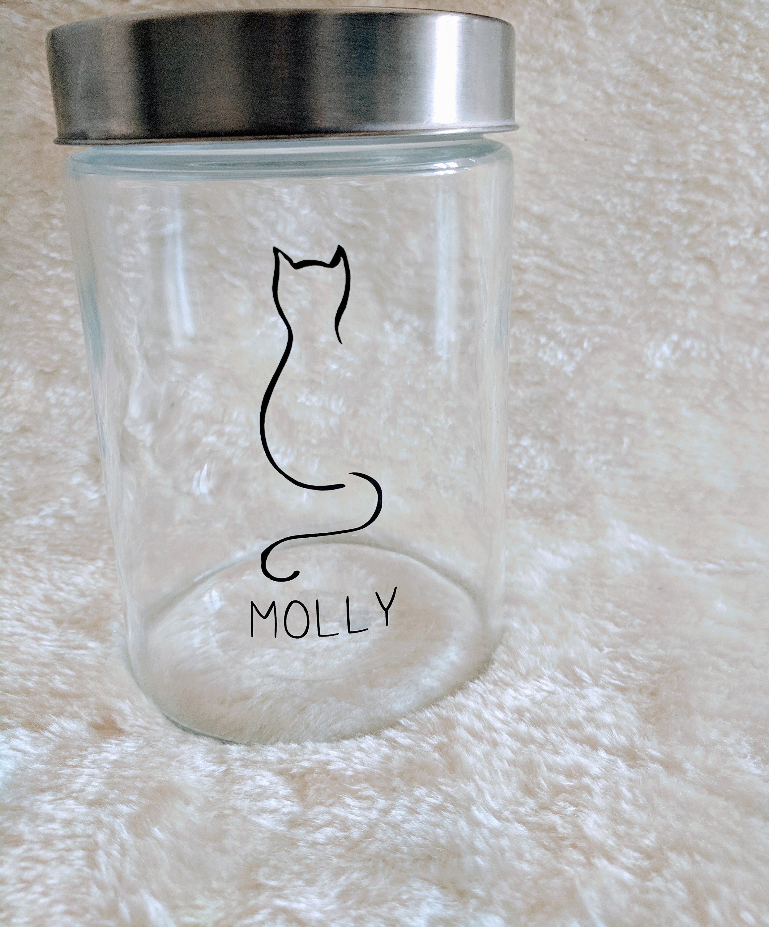 Cat Treat jar Cat Treat Canister personalized pet treat Etsy