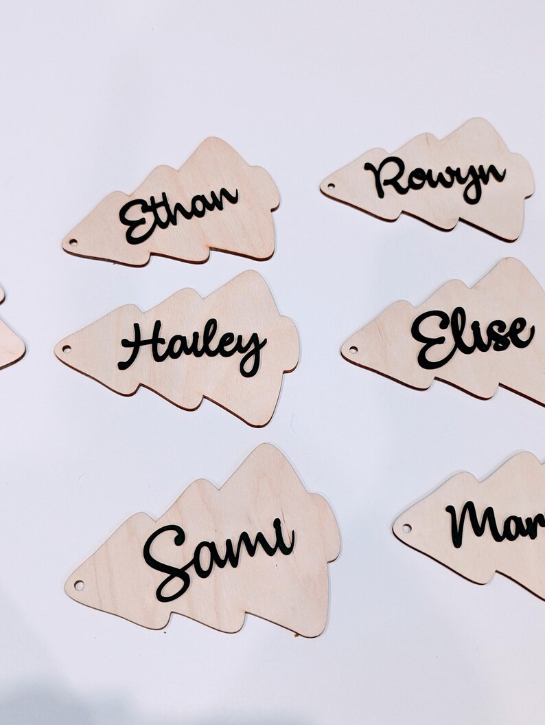 Personalized Christmas Tree Ornament Wood Christmas Gift Tag Christmas