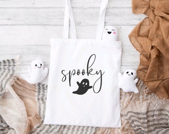Gruseliger Geist-Trick-or-Treat-Tasche, personalisierte Halloween-Tasche, benutzerdefinierte Halloween-Tasche für Kinder, personalisierter Name, Halloween-Trick-or-Treat-Tasche