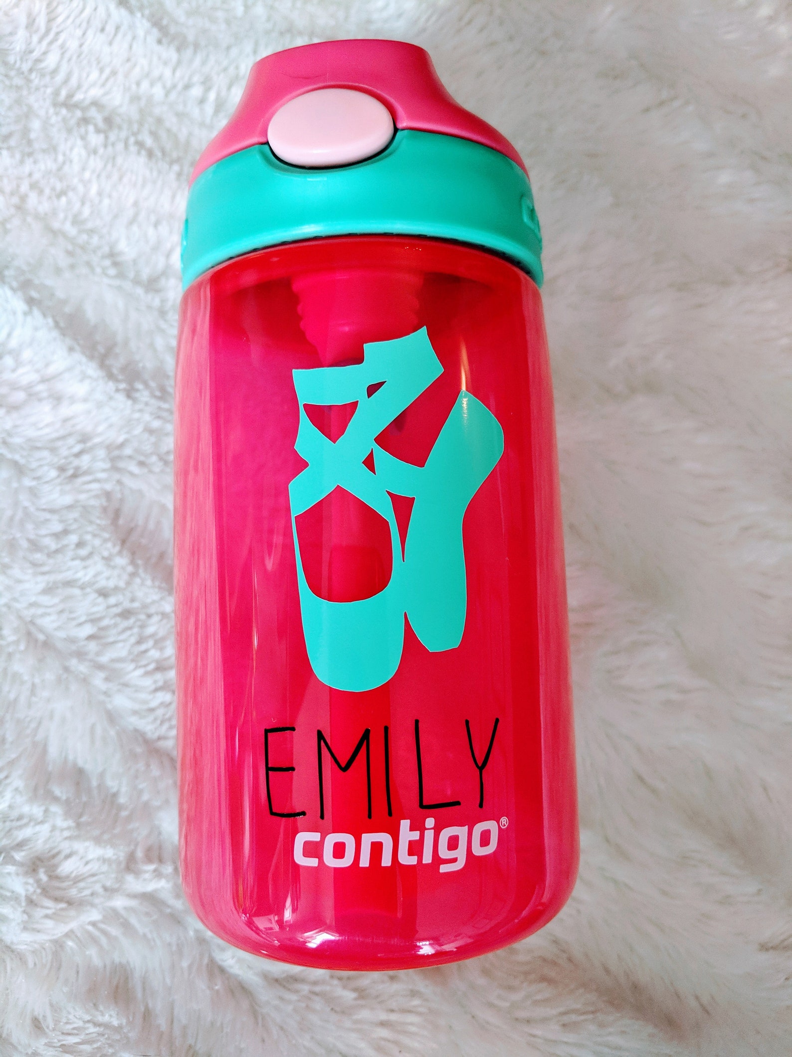 dance water bottle -diy - water bottle- stickers -ballet shoes bottle-custom water bottle-personalized dancer gift-water bottle