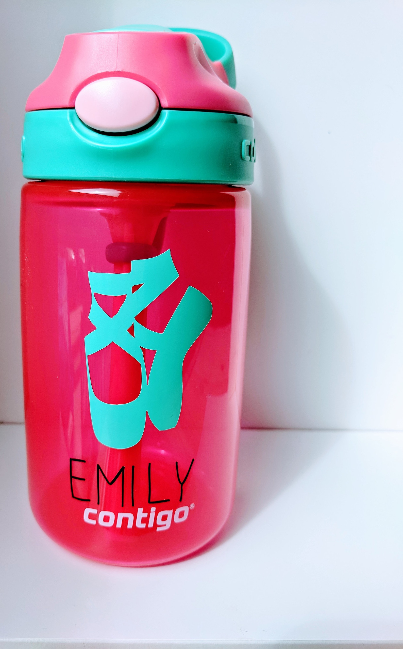 dance water bottle -diy - water bottle- stickers -ballet shoes bottle-custom water bottle-personalized dancer gift-water bottle