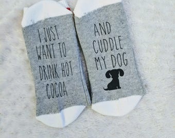 birthday socks/socks/gift/funny socks/novelty socks/mother's day gift/dog lover/coffee/cocoa/cozy socks/dog/novelty gift/dog/dog lover gift