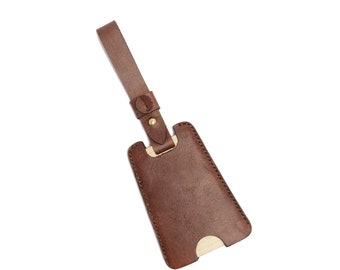 Leather and Wood Luggage Tag | Custom Luggage Tag | Engraved Luggage Tag | Leather Luggage Label | Personalized Travel Gifts
