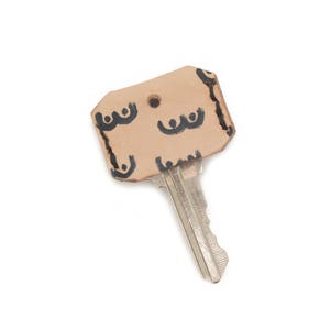 Boob Key Topper, Leather Key Topper, Leather Key Cap