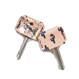Print Leather Key Topper; Splatter Key Topper; Cactus Key Topper; Key Cap; Key Cover