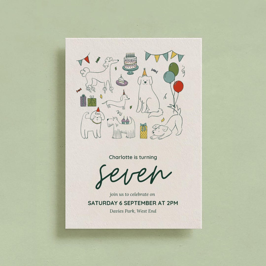 Puppy Birthday Invitation Template: Dog Party Invite, Themed ...