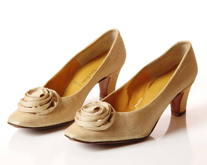 gold metallic pumps shoes