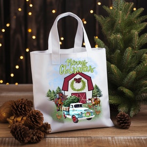 Merry Christmas Farm PNG Sublimation Digital Design