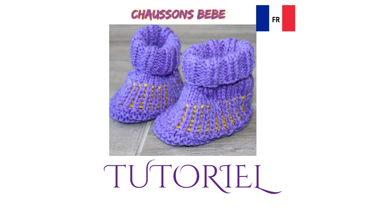 Tutoriel Tricot Chaussons Bebe 6 12 Mois Etsy Hong Kong