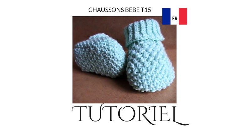 Tutoriel des chaussons bébé tricotés en point de blé image 1