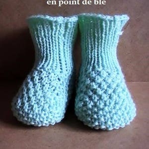 Tutoriel des chaussons bébé tricotés en point de blé image 2