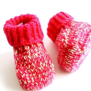 Chaussons et bandeau rose fuchsia pour bébé image 4