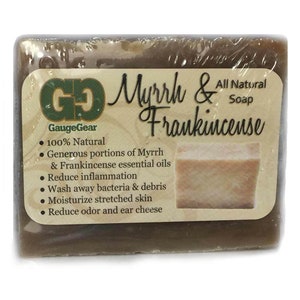 Myrrh and Frankincense All Natural Soap | Gauge Gear® | Stretched Ear Aftercare | Piercing Aftercare