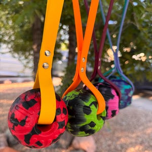 Floatable Dog Tug Toy | Durable Foam Ball with Handle | Water Fetch Toy | Tug of War for Medium & Large Dogs | Training Toy