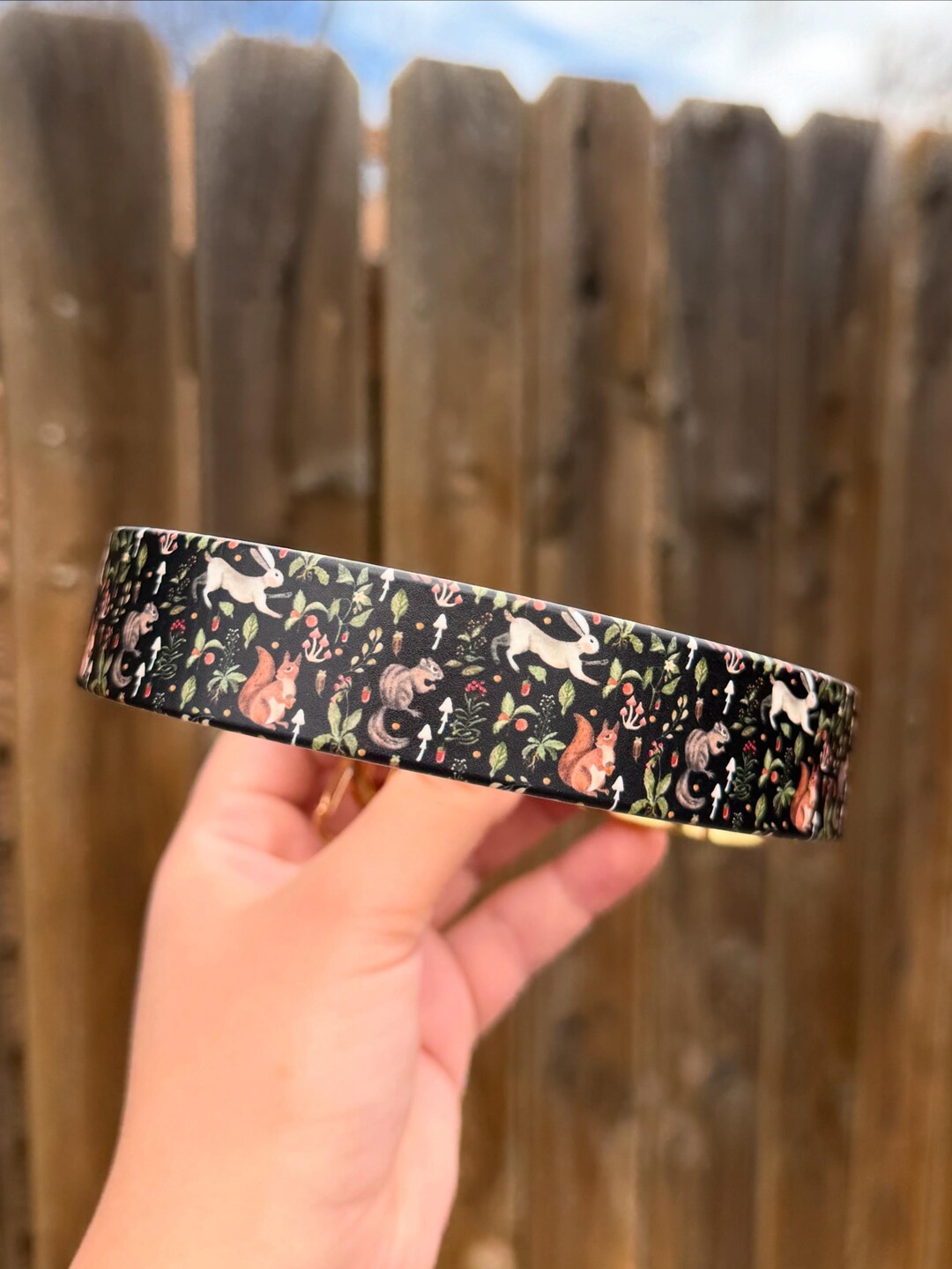 Woodland Creatures | Printed Biothane Dog Collar | 1” Collar ...
