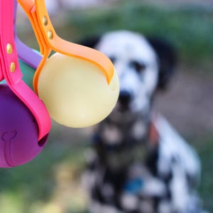 BioThane Fetch Toy | Dog Tug Toy | Ball with Handle | Reward Toy for Dogs | Durable Dog Toy | Working K9 Tug | New Dog Gift