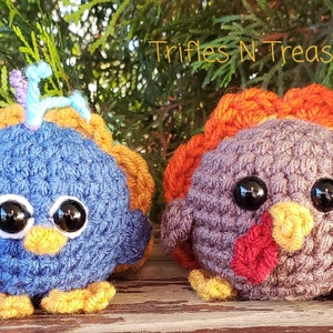 Little Chonks-Turkey and Peacock Crochet Pattern-PDF Download