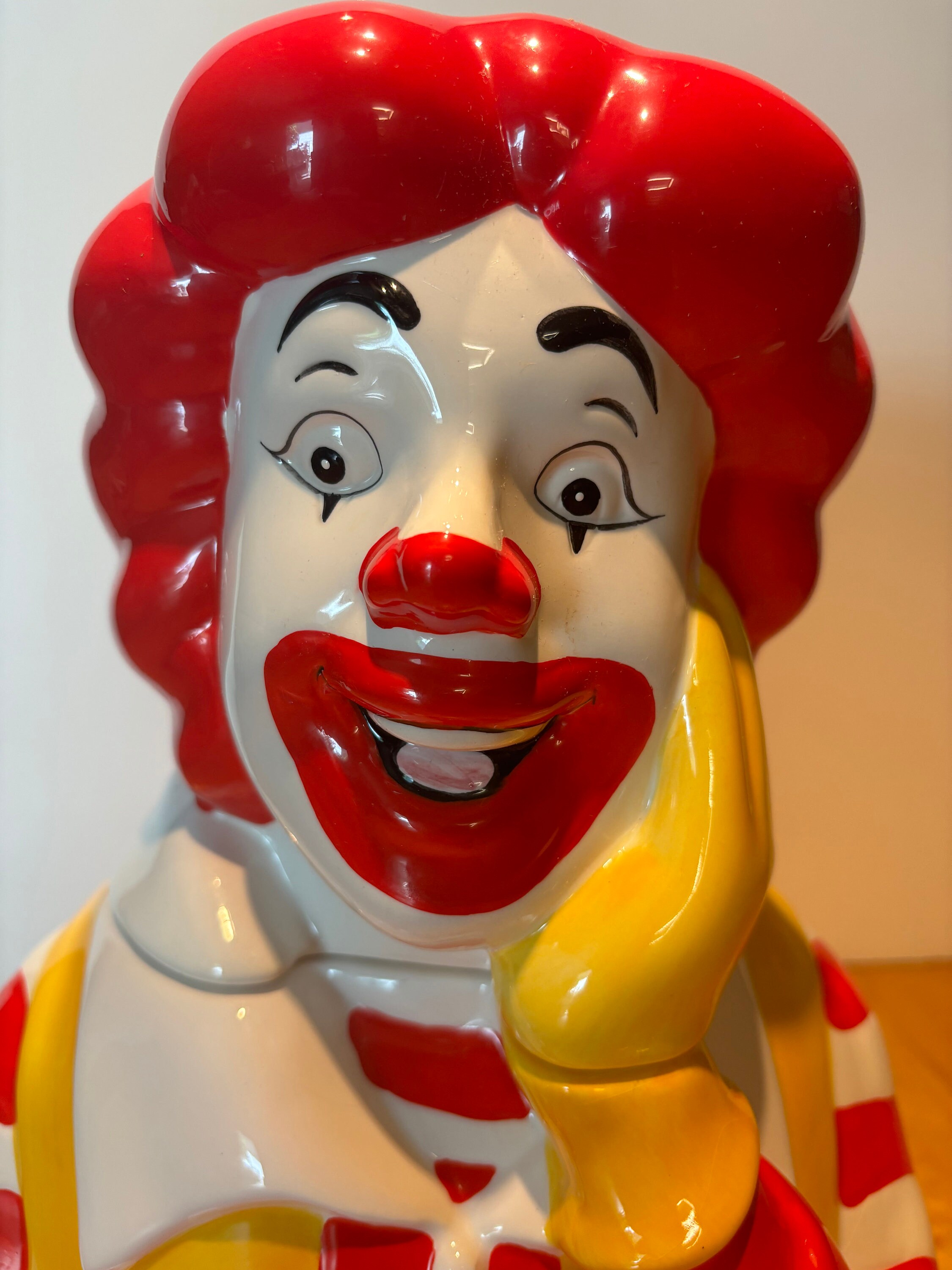 Vintage 1997 Mcdonalds Ceramic Ronald Mcdonald Cookie Jar by