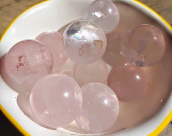 Star rose quartz spheres// Rose quartz