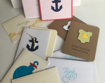 Nautical Cards. Baby Shower Thank You Cards. Variety Pack Baby Thank you cards, Variety Park of cards.