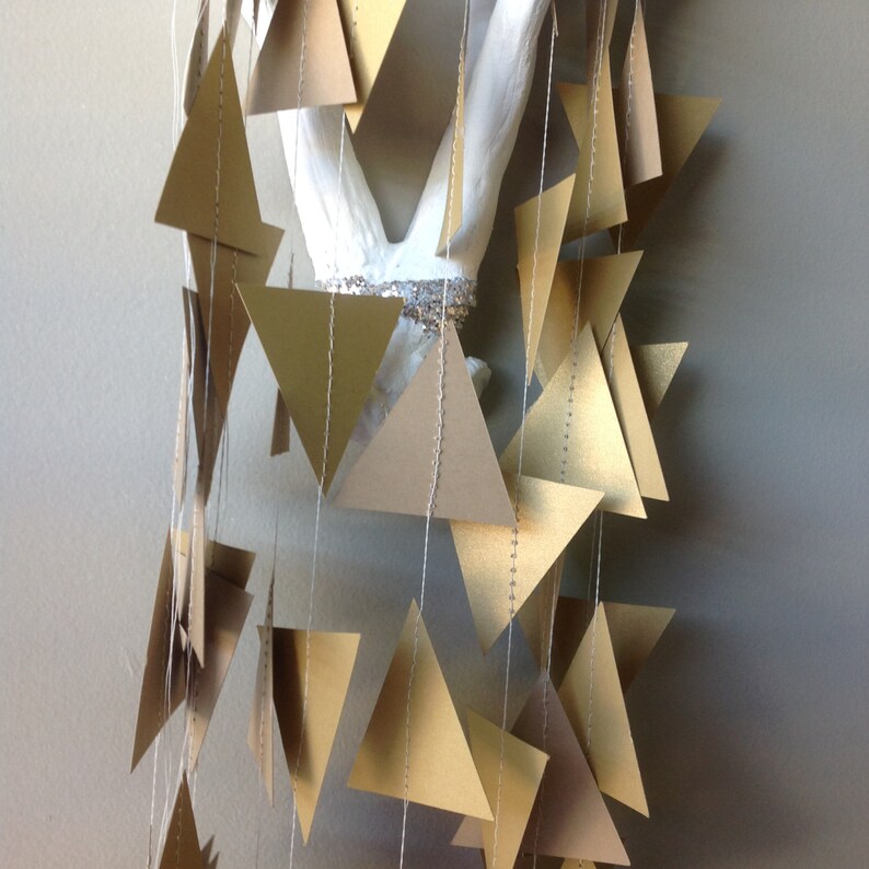 Geometric Garland Gold Triangle Garland Anniversary Garland Etsy