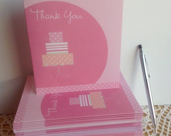 Thank you Wedding Cards.  Thank you bulk cards, Set of 48, Thank You cards, ...Ready to Ship...Baby shower thank you cards