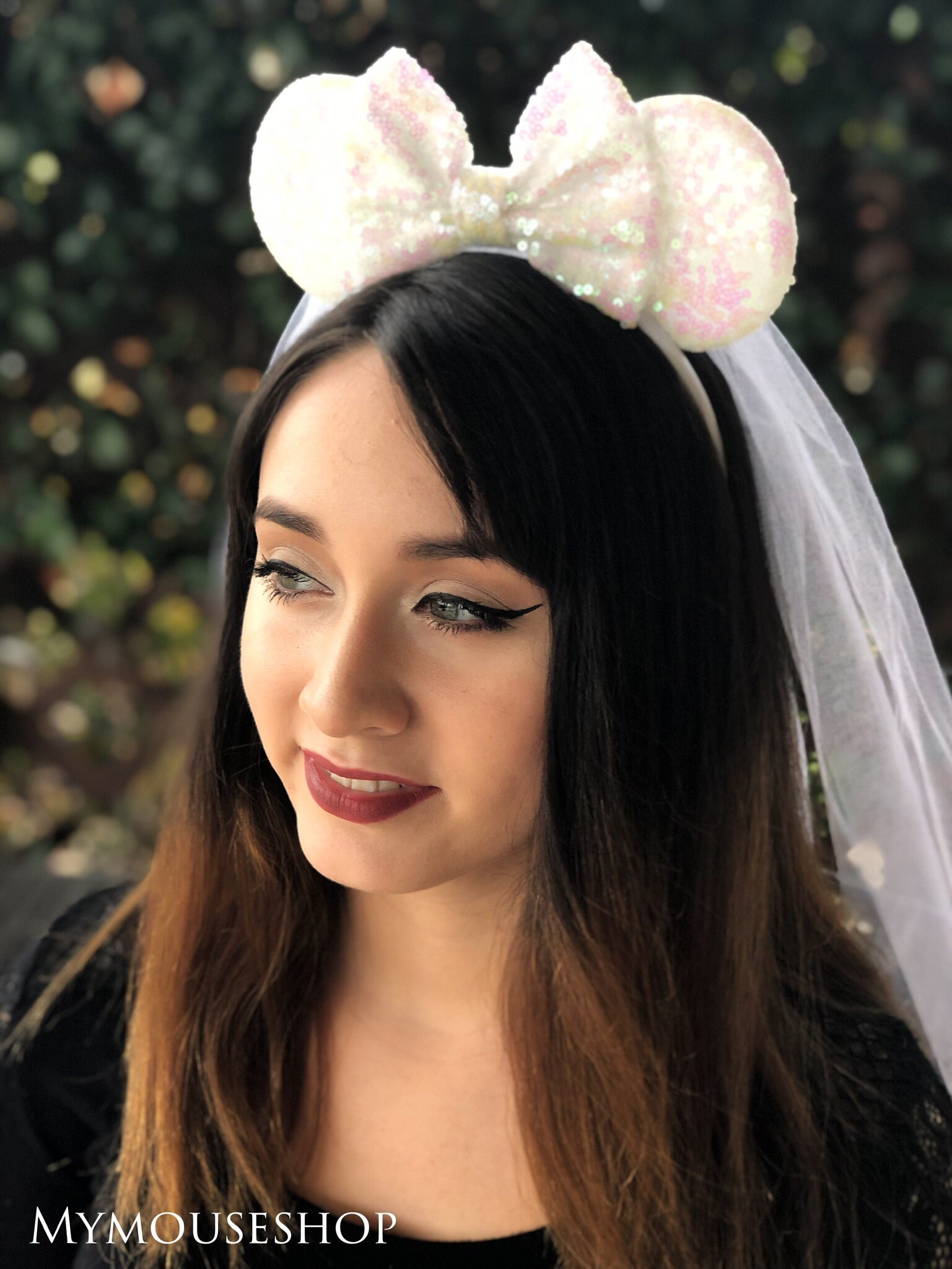Bride Veil Minnie Mouse Ears, Disney Mickey Ears, White 