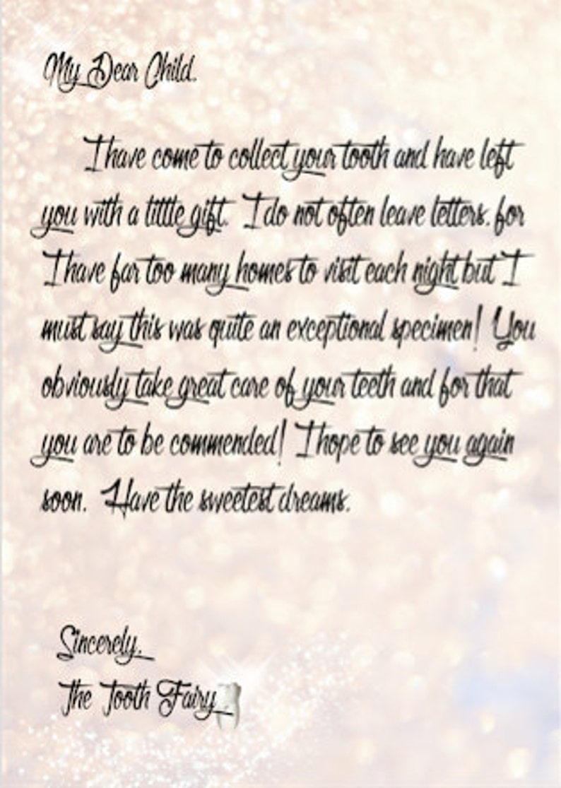 printable letter from the tooth fairy fun for kids lost etsy