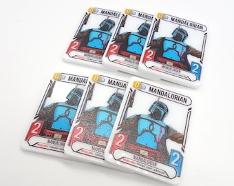 Conjunto de fichas Mandalorianas de acrílico premium de tamanho reduzido, compatível com Star Wars Unlimited TCG/CCG