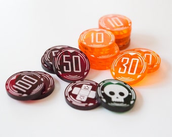 Collectible Trading Card Counters Set Of Small Damage