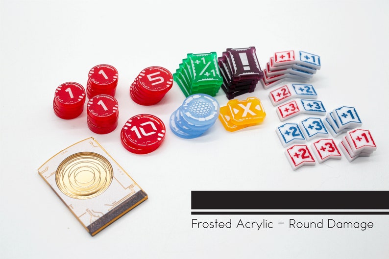 Premium Acrylic Assault Token Set SW Unlimited TCG CCG Compatible Round Frosted
