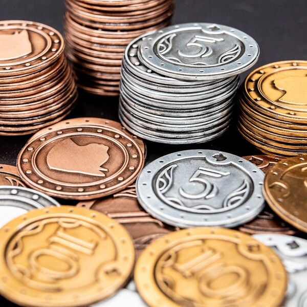 Treasury Coins Set - Luxury Metal Coins for Board Games - Larp - Cosplay - RPG