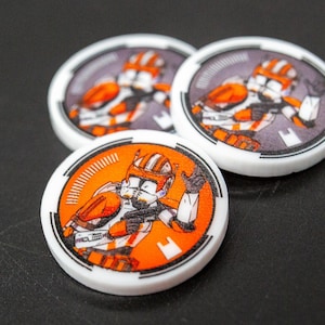 Conjunto de fichas de Legión de acrílico de doble cara para completar la misión/Comandante Cody