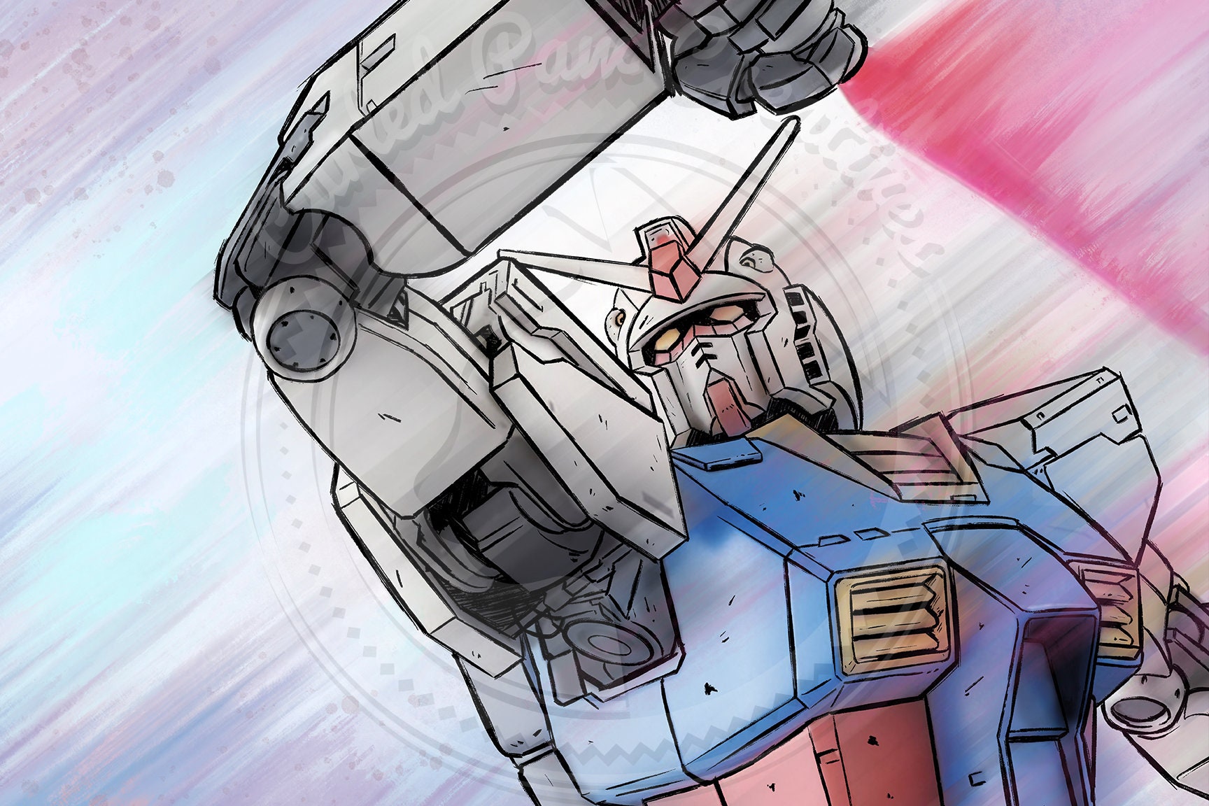 Amuros RX-78 18x24 Art Poster - by Wade Piche - Etsy