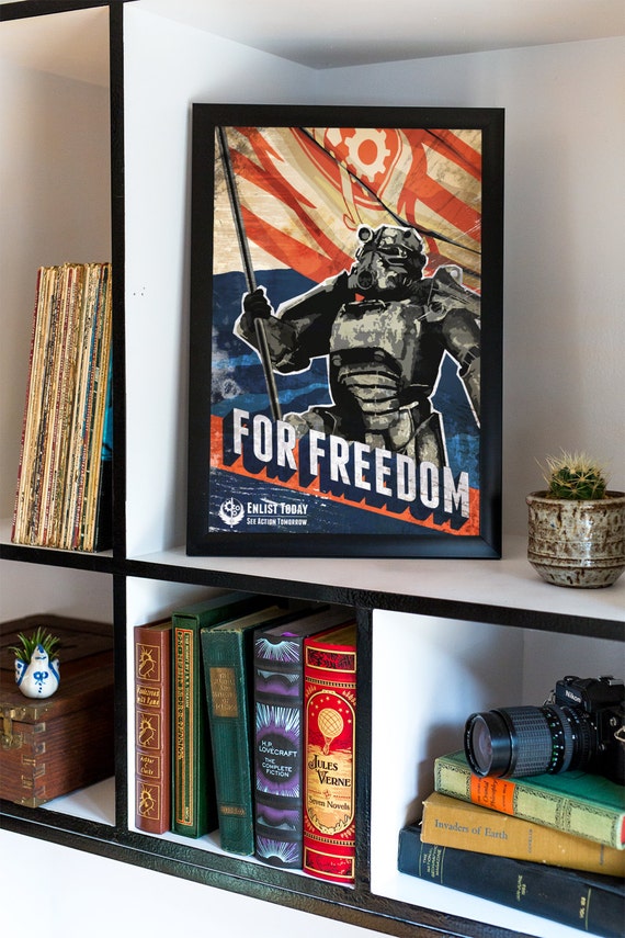Fallout Brotherhood Of Steel Inspired Propaganda Graphic Poster