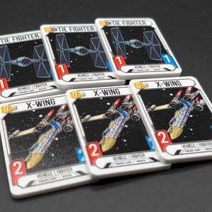 Star Wars Unlimited TCG / CCG / Set di gettoni X-Wing e TIE Fighter in acrilico di mezza dimensione premium compatibili
