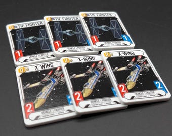 Star Wars Unlimited TCG | CCG | Compatible Premium Half Sized Acrylic X-Wing and TIE Fighter Token Set