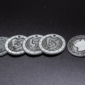 Pirates Cache 5 Denomination - Luxury Metal Coins for Board Games | Larp | Cosplay | RPG