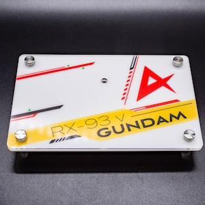 Premium Gunpla Acrylic Rx-93 Nu Display Base with Standoffs | 1/100 and 1/144 MG HG RG | Wall Mountable | Hardware Included