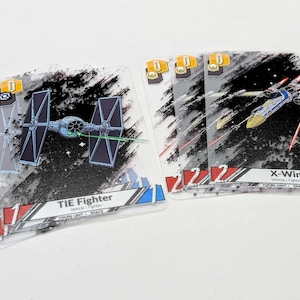 Star Wars Unlimited Sammelkartenspiel | CCG | Kompatible Premium TIE Fighter und X-Wing Plastik Token Karten in voller Größe