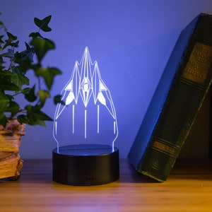 Star Fox Arwing Laser Cut LED Lamp