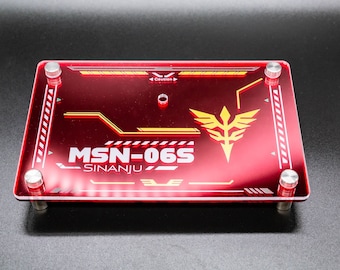 Premium Gunpla Acrylic Sinanju Display Base with Standoffs | 1/100 and 1/144 MG HG RG | Wall Mountable | Hardware Included