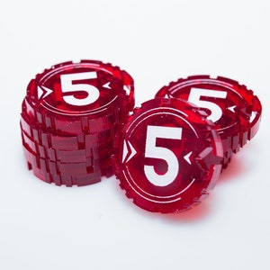 Acrylic 5 Damage TCG Counter Tokens