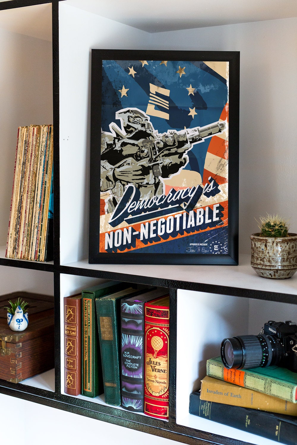 Von Fallout Enclave inspiriertes Propaganda-Grafikplakat