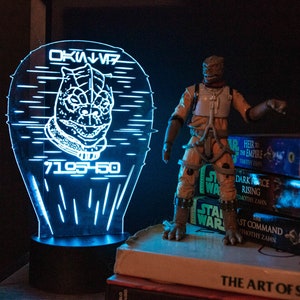Lampada LED tagliata al laser Bossk Bounty Hunter