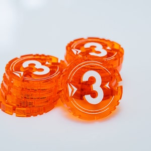 Acrylic 3 Damage TCG Counter Tokens