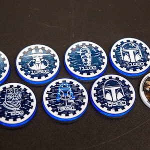 Acrylic Hologram Bounty Tokens Compatible for Legion - X-Wing - and other RPG Games