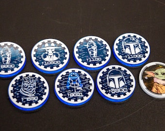 Acrylic Hologram Bounty Tokens Compatible for Legion - X-Wing - and other RPG Games