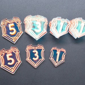 Iridescent Acrylic Damage Counter TCG Token Set